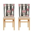 thumbnail image 4 of YAZAOO Chair Covers Set Home Kitchen Black White Stripes Pink Roses Party Decor Seat Back Cover Protector, 4 of 6