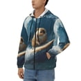 thumbnail image 3 of Uemuo Surfing Guinea Pig for Men's Fashion Full-zip Hoodies & Sweatshirts with Kangaroo Pocket, Zip-up Hooded Sweatshirt, Moisture Wicking & Breathable-X-Large, 3 of 5