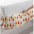 thumbnail image 2 of Leaves Bed Skirt, Repetitive Pattern of Abstract Autumn Leaf Nature on Pastel Background, Elastic Bedskirt Dust Ruffle Wrap Around for Bedding Decor, 4 Sizes, Ivory and Multicolor, by Ambesonne, 2 of 2