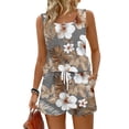 thumbnail image 2 of Stralyhd 2 Piece Sets for Women Hawaiian Tropical Print Summer Set Travel Vacation Shorts Outfits Casual Matching Lounge Set Light Brown 2XL, 2 of 5