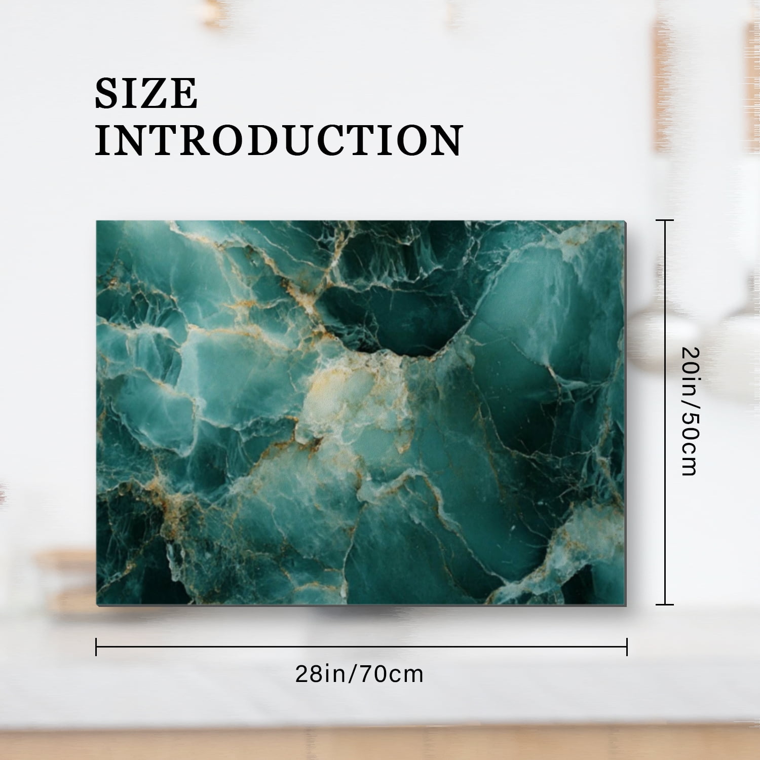 Square Burner Covers for Electric Stove, Green Marble Pattern Stove Top Covers, Heat Scratch Resistant Decorative Protector Mat for Kitchen RV (28×20 Inch)