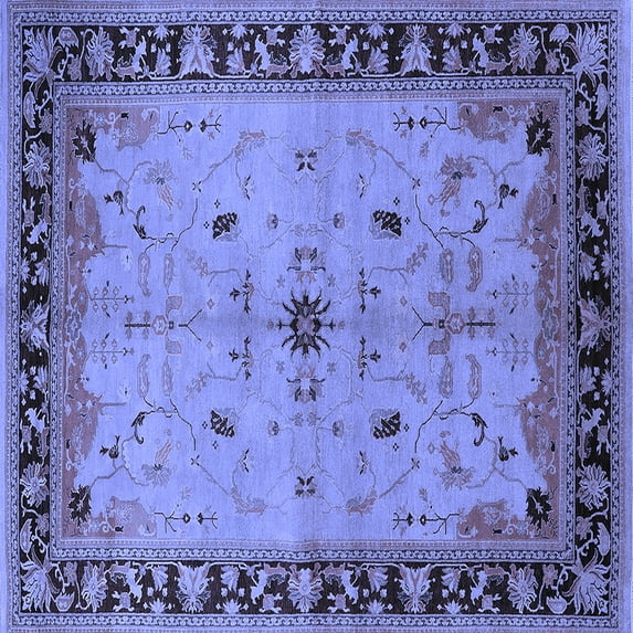 Ahgly Company Indoor Square Oriental Blue Industrial Area Rugs, 8' Square