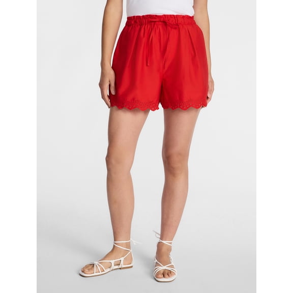 Time and Tru Women's Eyelet Trim Shorts, Sizes XS-XXXL