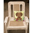 thumbnail image 2 of Carolines Treasures BB6130PW1818 Easter Eggs Dachshund Red Brown Fabric Decorative Pillow, 2 of 2