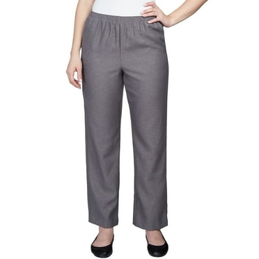 Alfred Dunner Women's Petite Solid Elastic Waist Pants