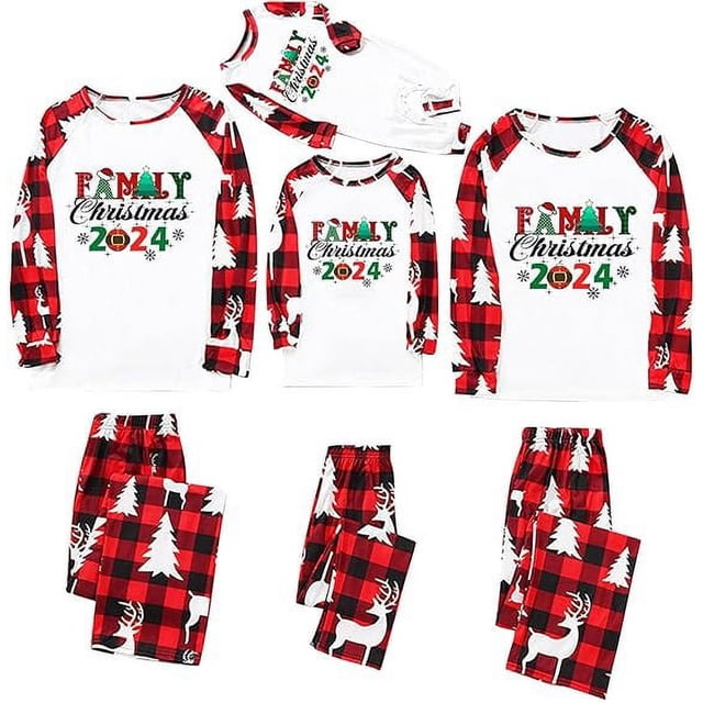 Red Checkered Shirt Matching Family Christmas Pajamas Family Matching Outfits, Family-oriented Christmas Pjs, Perfect for Christmas Morning & Family Photos