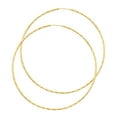 thumbnail image 1 of FB Jewels 14K Yellow Gold 1mm Beaded Diamond-Cut Endless Hoop Womens Earrings 55MM X 55MM, 1 of 1