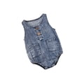 thumbnail image 2 of ITFABS Toddler Summer Playsuits, Baby Denim O-Neck Sleeveless Button Open Rompers, 2 of 8