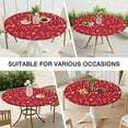 thumbnail image 7 of Red Christmas Candy Cane Pattern Round Fitted Tablecloth with Elastic Edge,Dining Table Cover Waterproof,Outdoor Round Tablecloth for Camping,Dining,Indoor and Outdoor, 7 of 7
