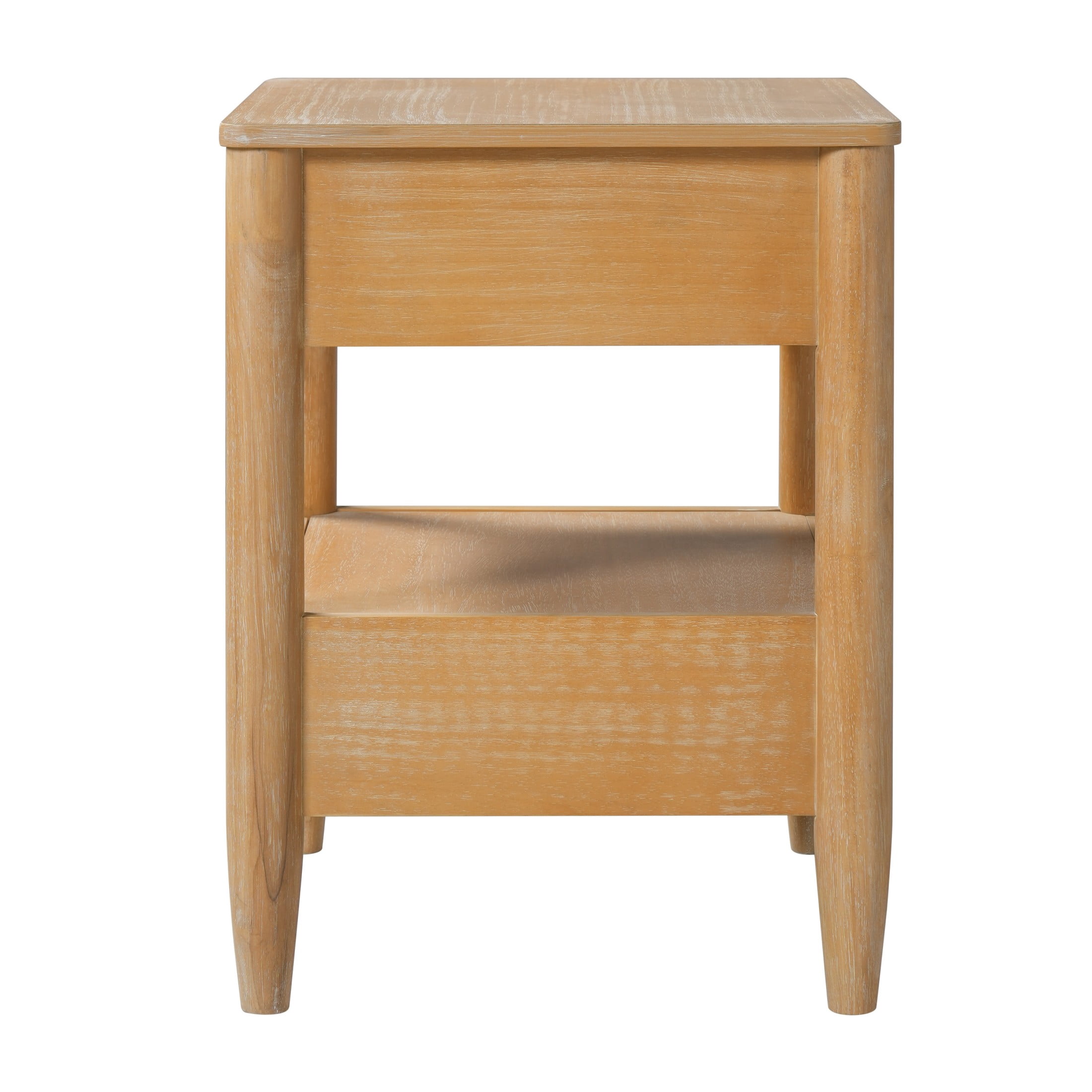 Christopher Knight Home Farmhouse Wooden Nightstand with Soft-Close Drawers, Open Shelf, Natural