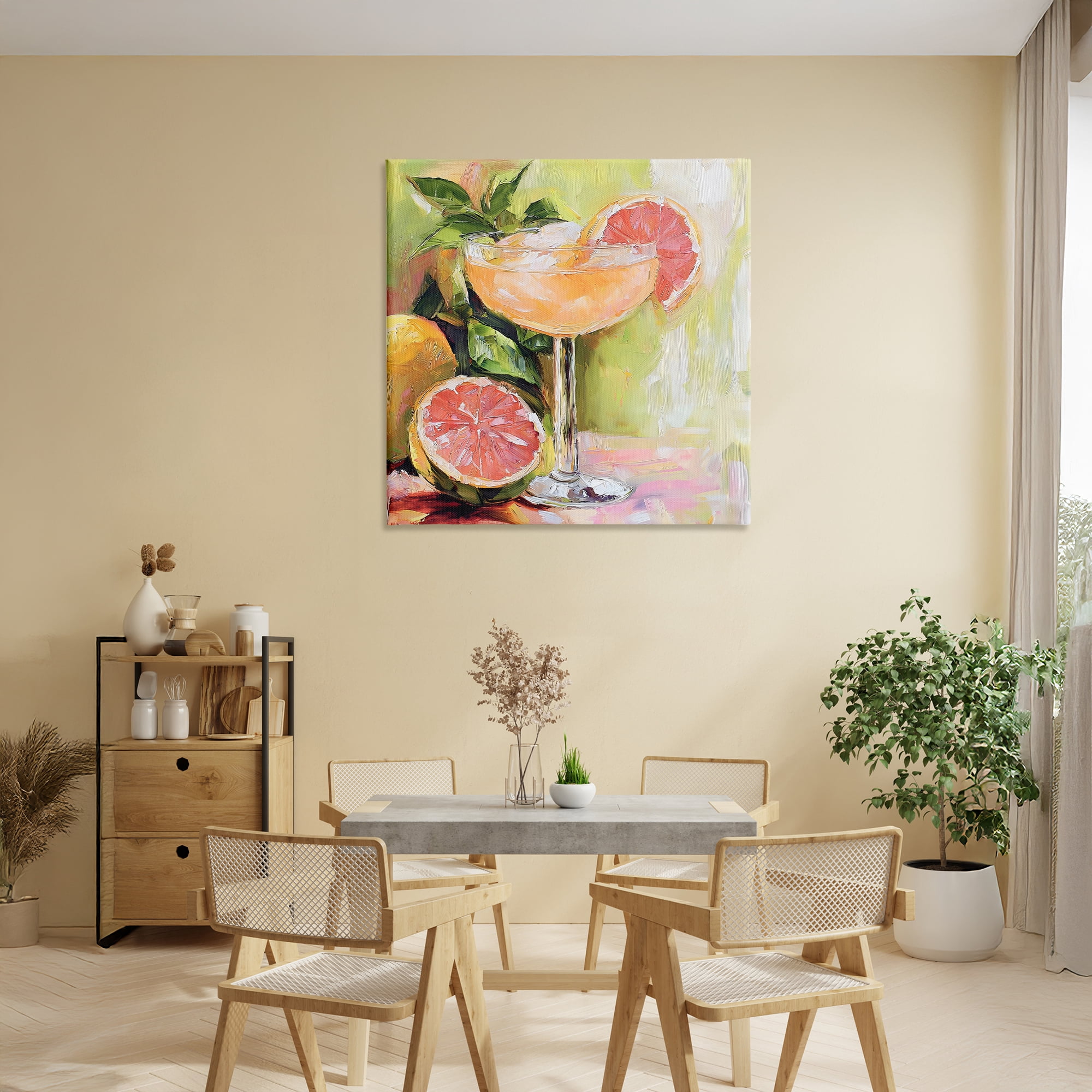 Stupell Industries Grapefruit Summer Cocktail Canvas Wall Art, design by Riley B