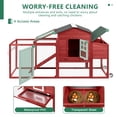 thumbnail image 3 of PETSCOSSET 78" Chicken Coop with Run, Mobile Hen House with Wheels & Tray, Red, 3 of 9
