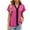 Hot Pink, variant on qolati Short Sleeve Womens Tops Summer Loose V Neck Henleys T-Shirts Dressy Casual Patchwork Tunic Eyelet Blouses