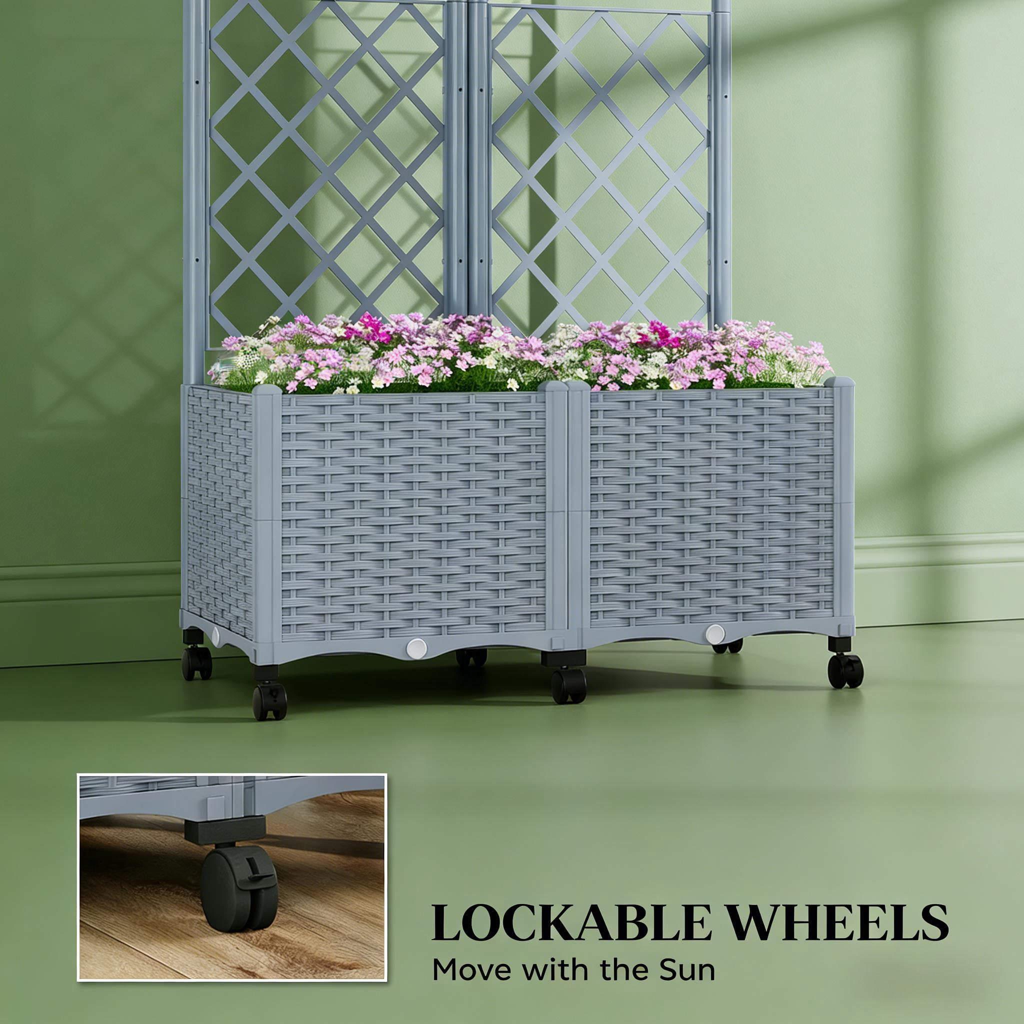 Mobile Raised Garden Bed Outdoor Planter Box