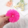 thumbnail image 6 of 2 Pcs Hot Pink Scrunchies, Pom Pom Hair Ties Faux Rabbit Fur Fuzzy Scrunchies Fluffy Ponytail Holders Hair Accessories for Girls Women (Hot Pink), 6 of 7