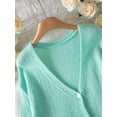 thumbnail image 5 of Women'S Casual V-Neck Long-Sleeved Cardigan Autumn and Winter Solid Color Button Knitted Sweater Jacket Light Blue S, 5 of 7