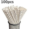 thumbnail image 2 of Paper Straws Disposable 100 Pack - Striped Straws in 10 Colors - Biodegradable, Durable and Eco friendly - Non-soggy Paper Straws for Drinking and Crafts, 2 of 8