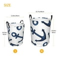 thumbnail image 5 of Balery Navy Blue Anchor Round Laundry Basket with Handles Waterproof Freestanding Laundry Hamper for Clothes Toys in the Dorm and Family-Medium, 5 of 8