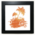 thumbnail image 1 of Coconut Tree Plage Motif Illustration Noir Carré Cadre Photo Mur Table, 1 of 3