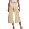 thumbnail image 7 of AKEGAMN Yoga Capris With Pockets High Waist Wide Leg Pants, Beige S-3XL, 7 of 7