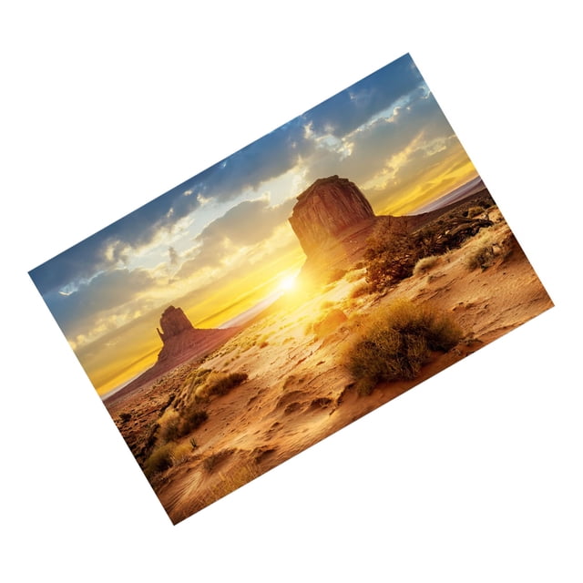 Fish Background Paper, Non- PVC Thickened Fish Decoration Poster, Sun And Desert Style Waterproof Yellow For Aquarium Fish