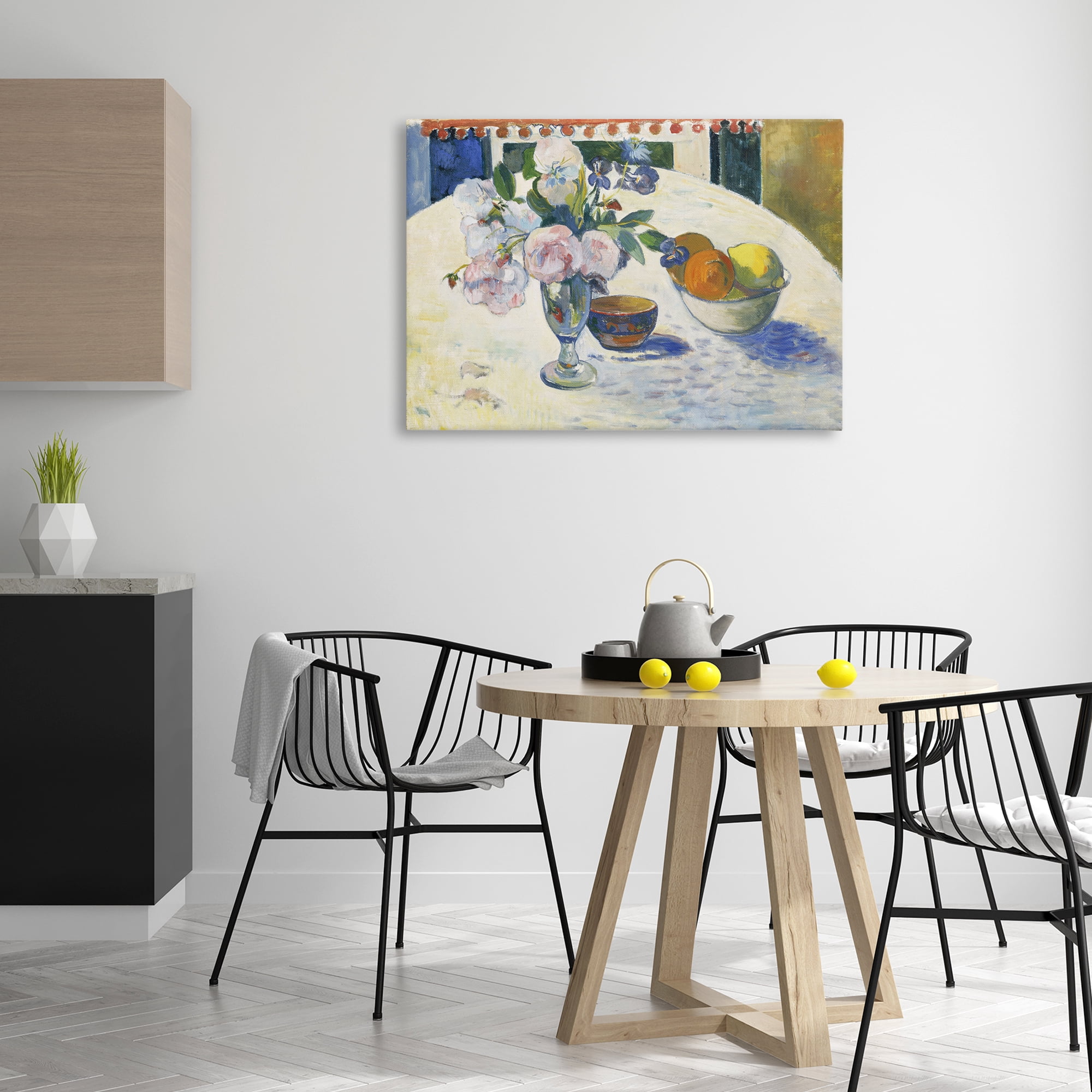 Stupell Industries Classic Gauguin Flowers & Fruit Bowl Food & Beverage Painting Wrapped Canvas Art Print Wall Art, 36 x 24