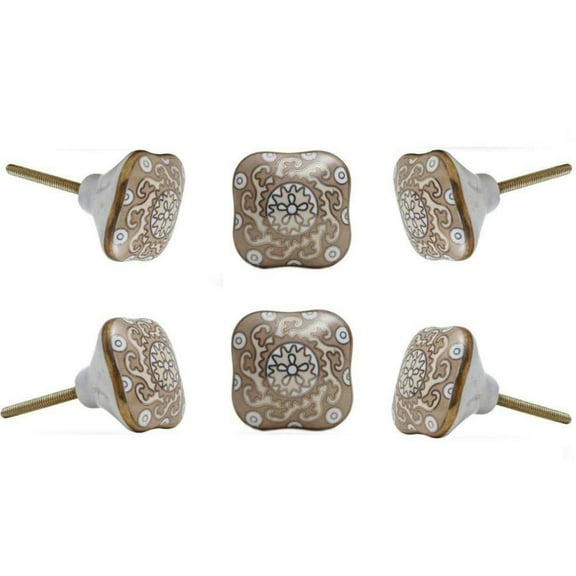 Set of Six ceramic Amgel Cabinet Knobs by Trinca-Ferro