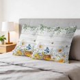 thumbnail image 6 of Pillow Covers 18x18 Set of 2, Daisy Spring Floral Square Throw Pillow Covers for Couch/Sofa/Living Room, Farmhouse Botanical Green Leaves Wooden Decorative Soft Pillowcases for Couch Throw Pillows, 6 of 9