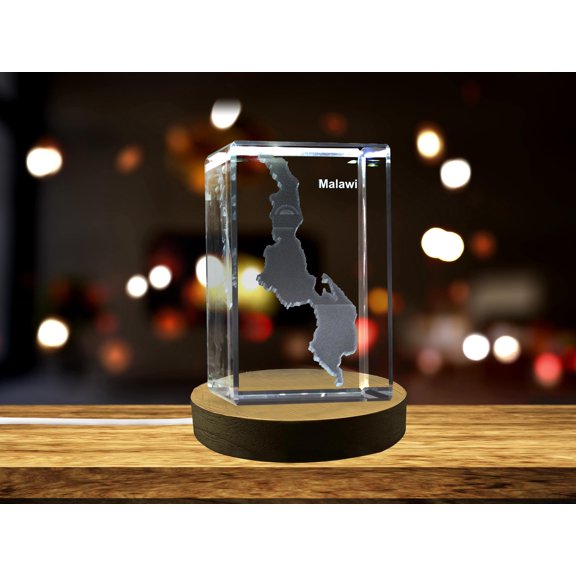 Malawi 3D Engraved Crystal 3D Engraved Crystal Keepsake/Gift/Decor/Collectible/Souvenir