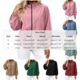 thumbnail image 3 of LUVDA Women's Lightweight Windbreaker Zip Jacket Elastic Cuff Stand Collar Spring Outerwear, 3 of 5