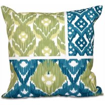 Simply Daisy 16" x 16" Free Spirit Geometric Print Pillow, Green-Blue