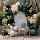 thumbnail image 2 of Kit de arco de globos feilebalon doble relleno verde y dorado, 2 of 8