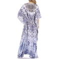 thumbnail image 2 of Sakkas Anahi Flowy Design V Neck Long Caftan Dress / Cover Up With Rhinestone - TB269-Blue - One Size, 2 of 5