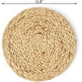 thumbnail image 5 of 4 Pack Boho Round Woven Placemats, 11.8" Round Natural Wicker Placemats, Water Hyacinth Straw Braided Placemats, Heat Resistant Non-Slip Weave Placemats Handmade, 5 of 7