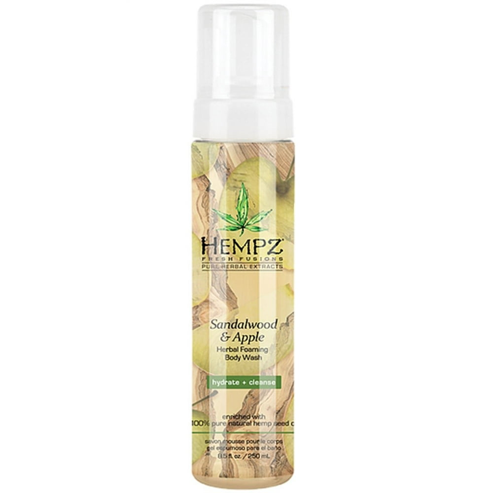 Hempz Herbal Foaming Body Wash Fresh Fusions Sandalwood & Apple Scent 8.5 oz.