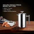 thumbnail image 7 of Secura French Press Coffee Maker, 304 Grade Stainless Steel Insulated Coffee Press with 2 Extra Screens, 17oz (0.5 Litre), Silver, 7 of 7