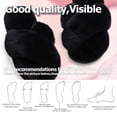 thumbnail image 4 of Ginisom Girls Fuzzy Slippers Kids Open Toe Cross Band Fluffy House Slippers, 4 of 6