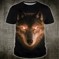 thumbnail image 2 of Wxolcjlv Men's Glowing Wolf Print Short Sleeve T Shirt Crew Neck Regular Fit Daily Wear Pullover Tee, 2 of 4