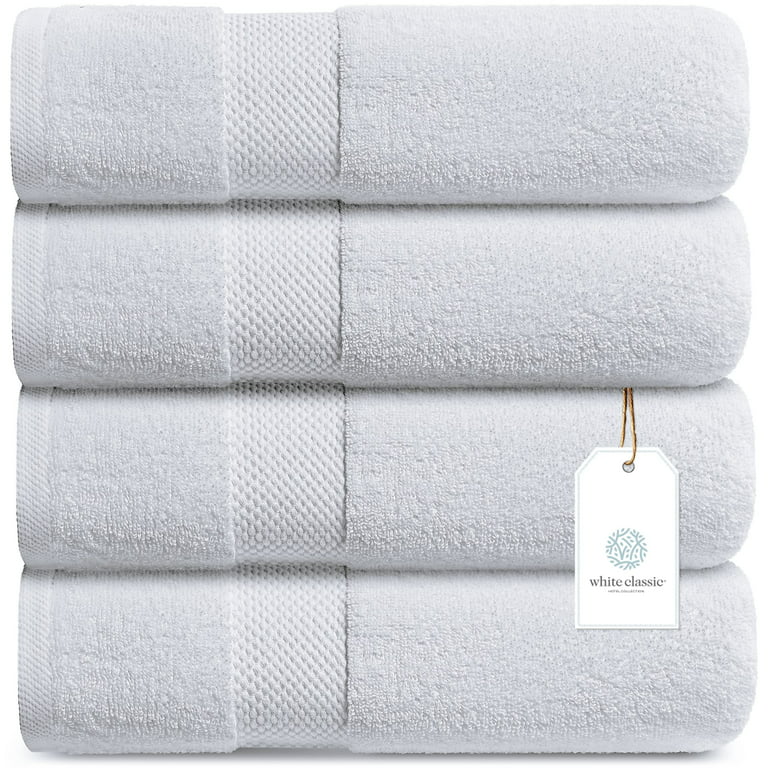 White Classic Luxury Cotton Bath Towels Large - Hotel Bathroom Towel, Blue  Home Pool Beach Sauna European Bath Towels, 27x54, 4 Pack
