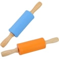 thumbnail image 1 of Mini rodillo de amasar de 9 pulgadas, 2 uds., rodillo de amasar con mango de madera para niños, rodillos de masa para suministros para hornear, cocina casera, 1 of 5