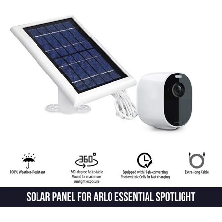 Wasserstein - Mountable Solar Panel for Arlo Essential and Essential XL Spotlight Security Cameras - White