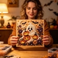 thumbnail image 3 of Halloween Pearl Art Kit, Cute Ghost 3D Diamond Art DIY Craft Kit with Resin Pearls, Halloween Wall Decor Painting for Beginners, Fall Home Decoration, Seasonal Party Activity & Handmade Gift, 3 of 6