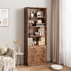 thumbnail image 2 of Estilo rural-style 6 niveles freestanding de madera estante con doors y abiertos estantes, industrial look, retro brown para sala de estar, dormitorio, oficina, 2 of 6