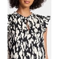 thumbnail image 5 of Time and Tru Women's Cotton Split Neck Top with Flutter Sleeves, Sizes XS-XXXL, 5 of 6