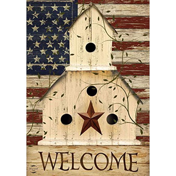 Briarwood Lane Americana Welcome Garden Flag Primitive Patriotic 12.5" x 18"