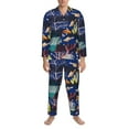 thumbnail image 4 of Kll Sea Inhabitans And Herb Sleepwear Mens Flannel Pajamas,Long Cotton Pj Set, 4 of 9