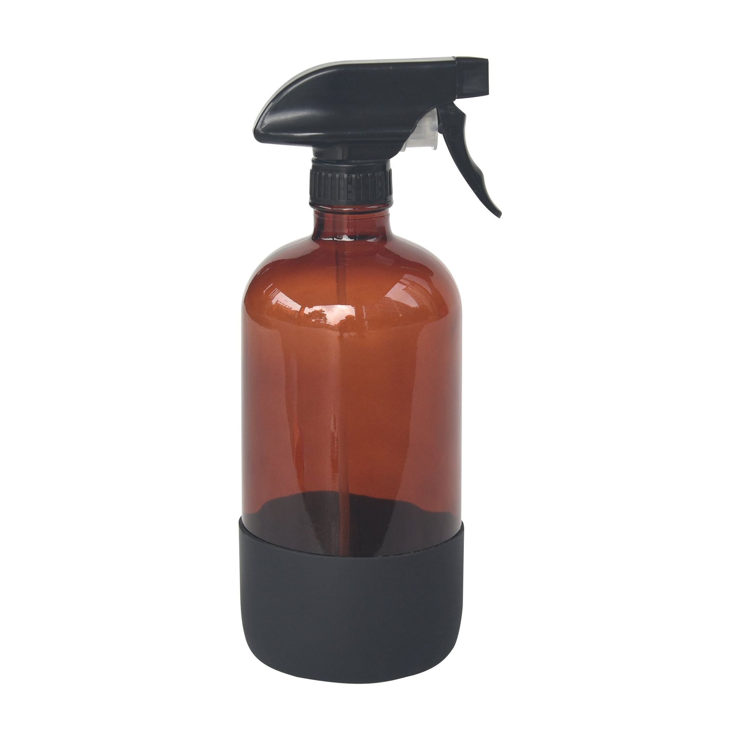 (3 pack) Better Homes and Gardens Amber Reuseable Glass Spray Bottle with Rubber Bottom, 24 oz.