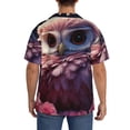 thumbnail image 3 of Balery Cute Flower Owl Camisa Casual de Manga Corta con Botones para Hombre, Texturizada, Estilo Cubano, para Playa, Verano-XX-Large, 3 of 5