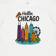 thumbnail image 4 of Inktastic Hello Chicago Skyline Pizza Boys or Girls Baby T-Shirt, 4 of 5
