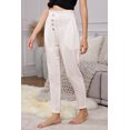 thumbnail image 2 of ABPHQTO Pantalones de mujer en mezcla de lino color albaricoque con bolsillos, 2 of 5